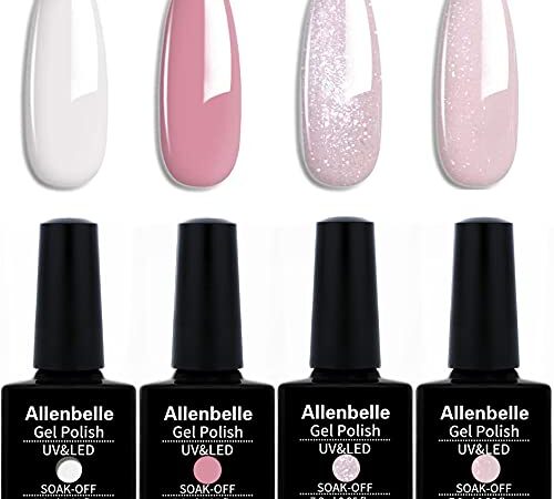 Allenbelle Smalto Semipermante Per Unghie Kit In Gel Uv Led Smalti Semipermanenti Per Unghie Nail Polish UV LED Gel Unghie (004)