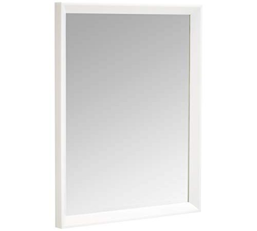 Amazon Basics Specchio da parete rettangolare da 40,6 x 50,8 cm, finitura a sbalzo, bianco