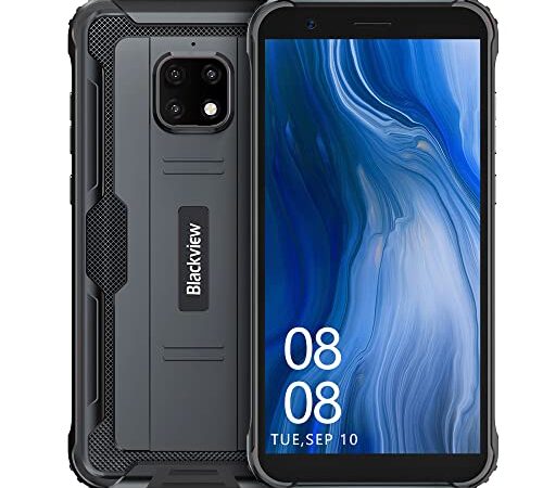 Blackview BV4900 Rugged Smartphone, Batteria 5580mAh, Display 5,7 Pollici, Antiurto Telefono Robusto con Fotocamera Tripla 8MP, 3+ 32GB, 128GB Espandibili, Cellulare Antiurto 4G con GPS/Face ID/NFC