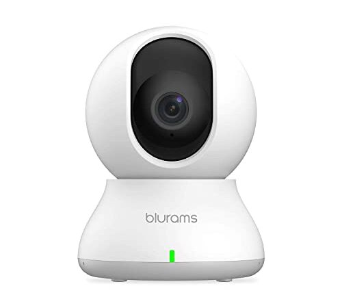 blurams Telecamera Wi-Fi Interno,2K Videocamera Sorveglianza,Rotazione a 360°,Visione Notturna, Tracciamento del Movimento,Audio Bidirezionale Compatibile con Alexa&Google Assistant&IFTTT