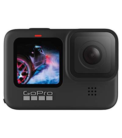 GoPro HERO9 Black - Fotocamera sportiva impermeabile con schermo LCD anteriore e touch screen posteriore, video Ultra HD 5K, foto da 20 MP, live streaming a 1080p, webcam, stabilizzazione