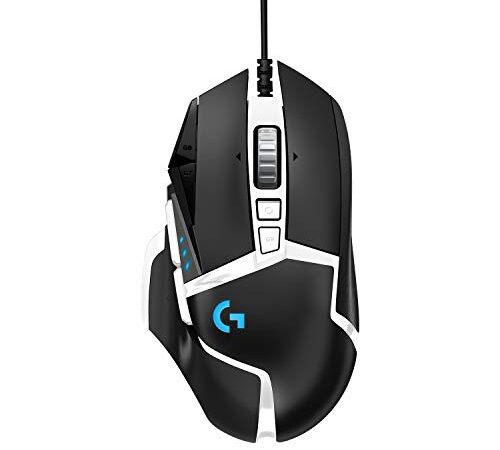 Logitech G502 HERO Special Edition Mouse Gaming Prestazioni Elevate, Sensore HERO 25K, 25.600 DPI, RGB, Pesi Regolabili, 11 Pulsanti Programmabili, PC/Mac/Laptop, Bianco/Nero