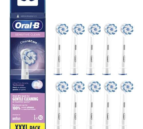 Oral-B Sensitive Clean, Testine Clean & Care Per Spazzolino Elettrico, Bianco, Confezione Da Dieci Pezzi