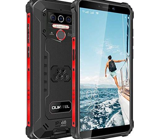 OUKITEL WP5 Rugged Smartphone 2022, Batteria 8000mAh Impermeabile IP68 Resistente, Display 5.5 Pollici 4 LED Flash Cellulare Antiurto, Telefono indistruttibile Android,Dual 4G Cellulari, OTG/GPS