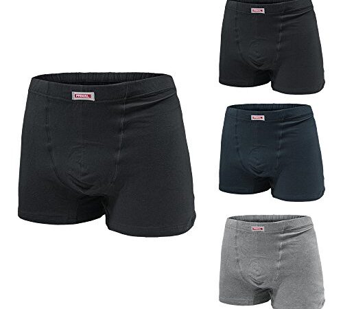 Primal Boxer Uomo 4 Paia Taglie Forti Assortito e Bianco Cotone Art.3211 (4 Paia Assortito - 9 / 4XL)