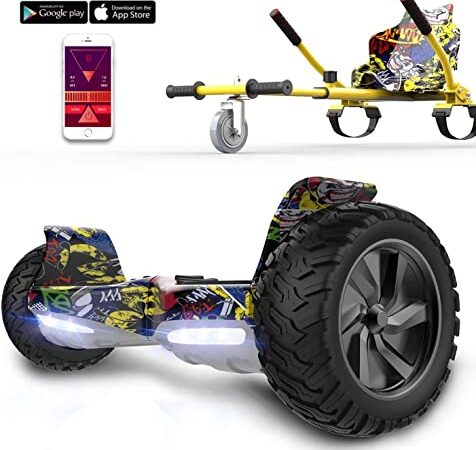 RCB Hoverboards SUV Per tutti i terreni, APP controllo Funzione, autobilanciato 8.5 '' Overboard Hummer con Bluetooth + Hoverkart Go Kart per Hoverboards, Regalo per Bambini