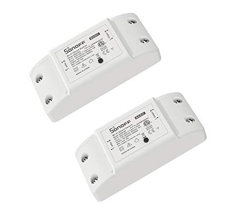 SONOFF BASICR2 2PCS 10A Interruttore Intelligente Luce Wireless WiFi, Modulo Universale Fai-da-te per Soluzioni di Automazione della Casa Intelligente, è Compatibile con Amazon Alexa e Google Home