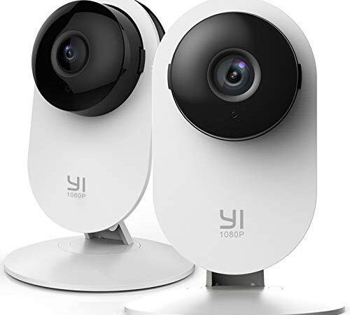 YI Home Camera 1080p Kit da 2 ,IP Camera WiFi,Telecamera Interno di Sorveglianza con Rilevamento di Movimento,Notifiche Push,Audio Bidirezionale,Visione Notturna,Smart Videocamera per telefono,laptop