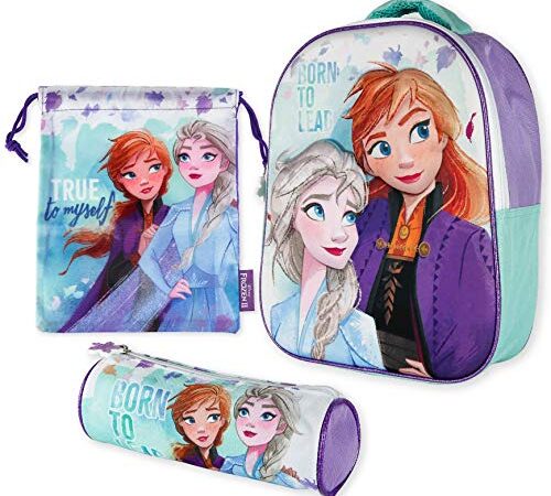 Zaino Scuola Elementare Bimbo 3D, Zainetto Asilo Bambino e Astuccio Scuola Elementare – Frozen | Bambino e Bambina Zaino Scuola da 3 Anni | Pacchetto di Zaino Scuola e Astuccio Bambina