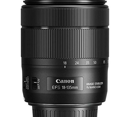 Canon Obiettivo con Zoom, EF-S 18-135 mm f/3.5-5.6 IS USM, Nero/Antracite