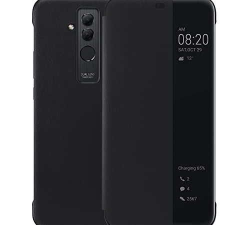 Cover Huawei Mate 20 Lite,Smart View Flip Pelle Custodia [Risparmio Energetico][Protezione completa](Mate20 Lite, Nero)