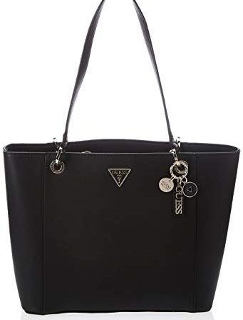 Guess Noelle Elite Tote, Borsa Donna, Black, Taglia Unica