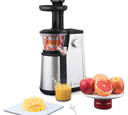 H.Koenig GSX12 Estrattore di Succo a Freddo, 60 giri/min, Frutta e verdura, Spremitura Lenta, Acciaio Inox, BPA Free, 1L, 400W