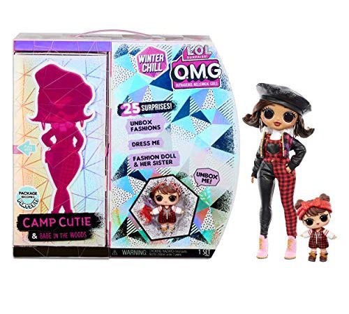 LOL Surprise OMG Winter Chill Bambola Fashion Camp Cutie & Bambola Babe in The Woods con 25 Sorprese