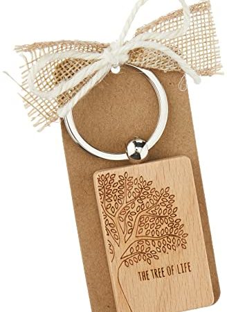 Mopec MWA10 Portachiavi in Legno Decorato The Tree of Life 9 x 4.5 cm, Multicolore
