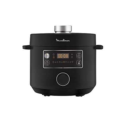 Moulinex CE7548 Turbo Cuisine Multicooker Veloce, 5 Litri, Pentola a Pressione Elettrica, Robot da Cucina Multifunzione con Tecnologia Spherical Bowl, 10 Programmi di Cottura Automatici e Ricettario
