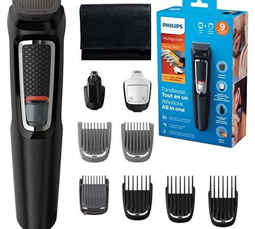 Philips mg3740/15 Multigroom Serie 3000 rasoio multi-styles/9 accessori di precisione, battery-powered