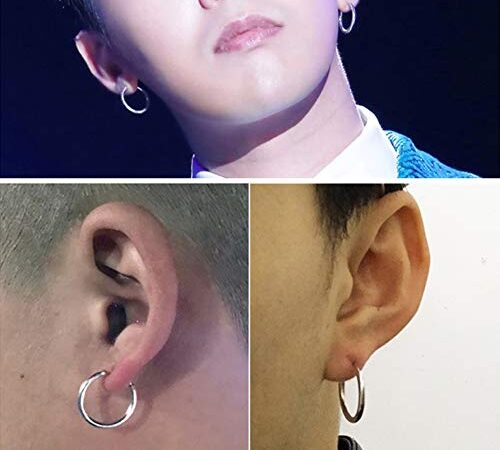 Set di 10 paia di orecchini rotondi a cerchio, per donne e uomini, ragazze, leggeri, in acciaio inox, per cartilagine, senza fine, ipoallergenici, 8-16 mm