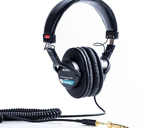 Sony MDR-7506 Cuffie Stereo, Dinamiche Professionali, Driver da 40 mm, Adattore 3.5mm / 6.3mm, Nero