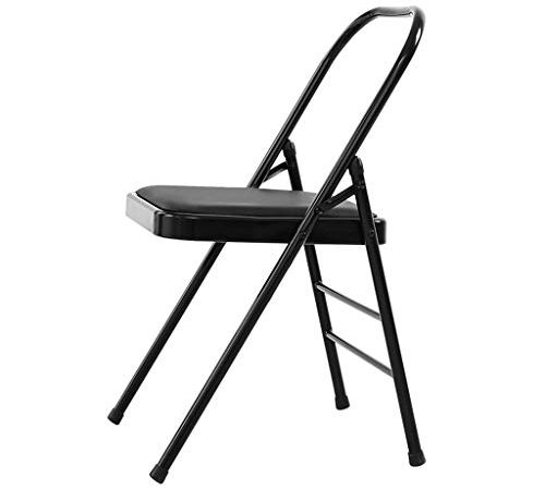 Sport Yoga Chair Iyengar Yoga Chair Sedia Ausiliaria Bold Rafforzamento Pieghevole Invertito Sedia Fitness Azienda Slip Stabile E Durevole Regalo Fitness (Color : Black, Size : 46.5 * 78cm)