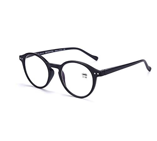 ZENOTTIC Occhiali da Lettura Presbiopia Anti Luce Blu con Lenti Antiriflesso Uomo e Donna Leggero Telaio Rotondo Vintage Occhiali0.0 1.0 1.5 2.0 2.5 3.0 3.5