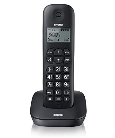 BRONDI Gala Telefono Cordless, 1880 Mhz/ 1900 Mhz, Nero