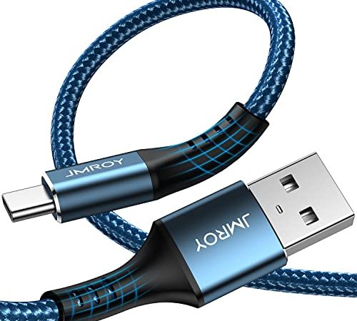 Cavo USB C, JMROY [1M] Cavo USB Tipo C Nylon Ricarica Rapida per Samsung Galaxy S21 Ultra,Note 20,Z Fold 3,Huawei P50,Mate 40,MateBook,Xiaomi Mi 11 Lite,OnePlus 9,Google Pixel 5,Realme