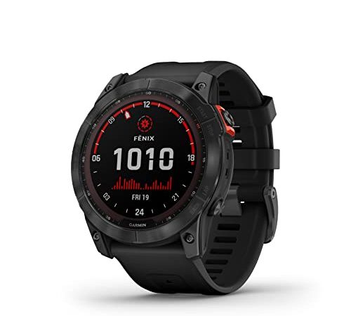 Garmin fēnix 7X Solar, Smartwatch con ricarica solare, 51mm, Display 1,4", Touchscreen, +30 Sport, GNSS multi-band, Cardio, SpO2, Mappe, Musica, Garmin Pay, Autonomia 37 giorni (Slate Gray & Black)