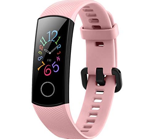 Honor Band 5 Fitness Tracker, Monitoraggio SpO2, Battito Cardiaco 24/7 e Sonno, Display Touch AMOLED 0.95 Pollici, Schermo Curvo da 2.5D, Coral Pink
