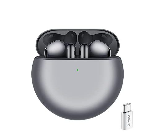 HUAWEI FreeBuds 4 Auricolari con Design Open-Fit Wireless Bluetooth, Adattatore AP52, Cancellazione del Rumore Attiva Ibrida, Triplo Microfono, Connessione Audio Intelligente, Silver Frost