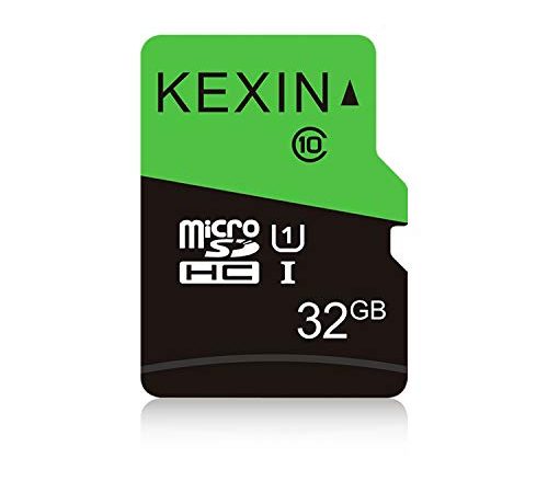 KEXIN 32GB Scheda Micro SD, Schede di Memoria MicroSDHC Classe 10, C10, U1, UHS-I 32 Giga SD Scheda Memory Card TF Card Micor SD Card 32 GB per Telefono, Tablet, Gopro, Videocamera (32gb, Nero Verde)