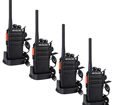Retevis RT24 Plus Walkie Talkie Ricetrasmittenti PMR446 Licenza-libero 16 Canali CTCSS/DCS Walkie Talkie Professionali con Auricolare e USB Caricatore Walkie Talkie Ricaricabile (Nero, 4 pezzi)