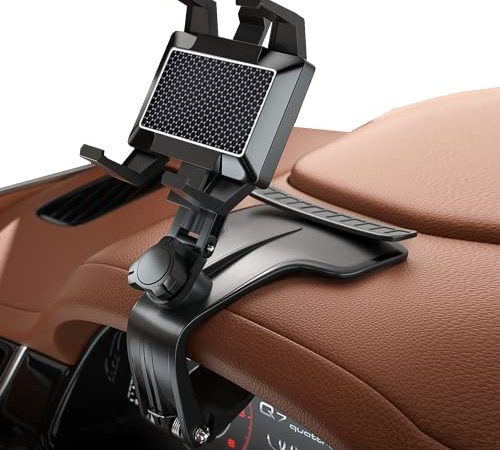 Supporto per Telefono per Auto,Supporto Multifunzione per Cruscotto Auto Specchietto Retrovisore con Clip a Molla Regolabile a 360°, Adatto per Smartphone da 3 a 7 Pollici
