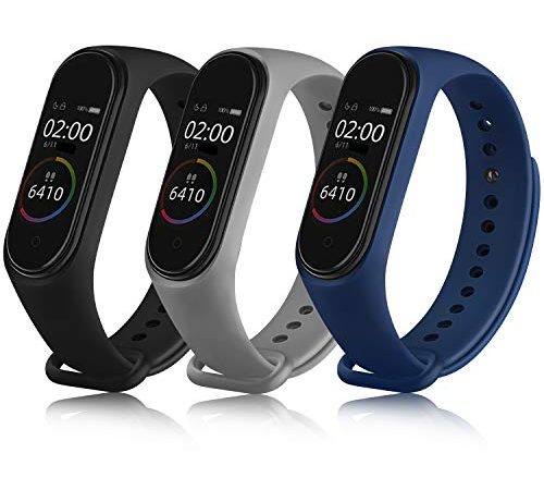 Yandu 3 Pezzi Cinturino per Mi Band 4/ Mi Band 3, Cinturino Silicone di Morbido Traspirante di Colorati per Xiaomi Mi Smart Band 4/3 (APACK)