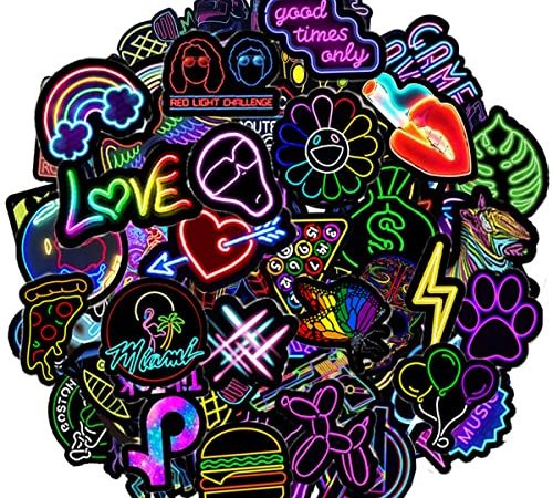 Adesivi Pack 100 PCS, Cool Stickers Vinili per Computer Portatile, Bottiglie d'Acqua, Bagagli, Skateboard, Auto, Moto, Biciclette, Valigia, Adesivi paraurti Decals Bomba