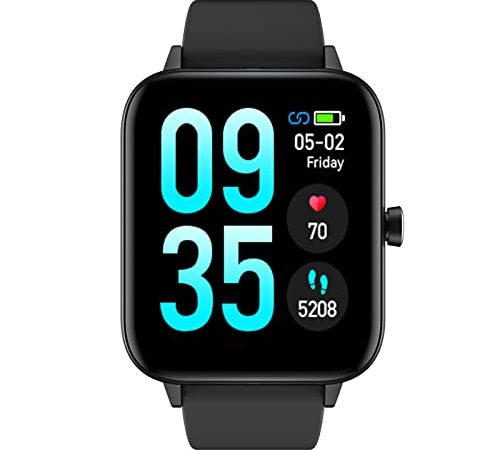 CUBOT Smartwatch C7,Tracker Fitness Touchscreen da 1,7 Pollici, Orologio da Polso con cardiofrequenzimetro,Orologio Fitness Impermeabile 5ATM,contapassi,Compatibile iOS/Android, per Uomo e Donna,Nero