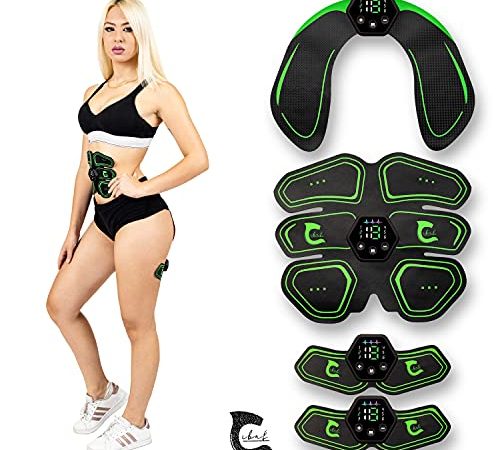 IBAF Elettrostimolatore per Addominali Glutei Braccia Fianchi Gambe Stimolatore Muscolare Total Body Trainer Uomo Donna Nuova Generazione EMS Ricaricabile USB Attrezzo Tonificante Fitness Home