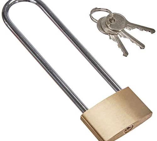 Kraftmann - Lucchetto Con Arco Extra Lungo, 40 Mm, In Ottone Massiccio