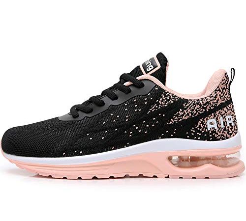 MAFEKE Donna Air Scarpe da Ginnastica Leggero Antiscivolo Respirabile Sportive Scarpa Air Cuscino Corsa Fitness Running Sneakers Casual all'Apert, Polvere Nera 41 EU
