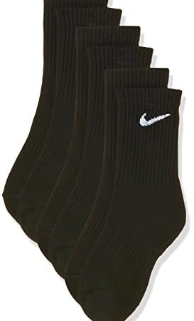 Nike Everyday Cush Crew 3Pr Calze Calze Da Uomo, Uomo, Black/White, L