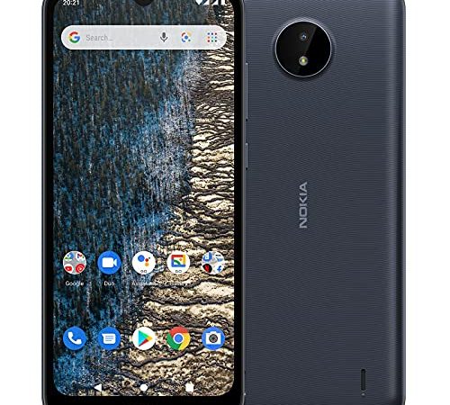 Nokia C20 - Smartphone 4G Dual Sim, Display 6.5” HD+, 32GB, 2GB RAM, Camera, Android 11 Go, Batteria 3000mAh, Blu (Dark Blue) [Italia]