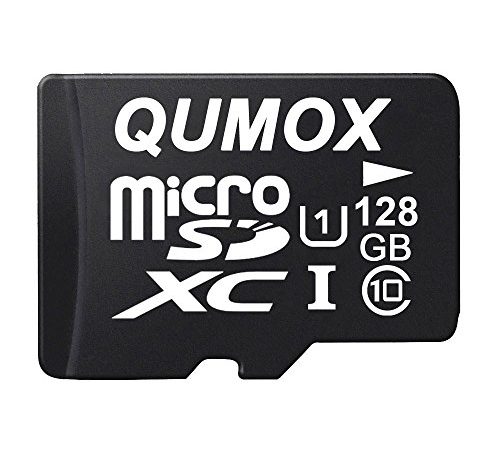 QUMOX 128GB Scheda Memoria Micro SD Memory Card Class 10 UHS-I da 128 GB ad Alta velocità velocità di Scrittura 30 MB/s velocità di Lettura Fino a 80MB / S