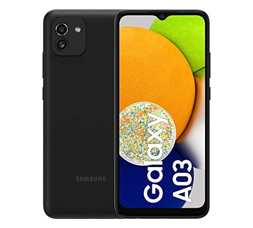 Samsung Galaxy A03 Smartphone Android 6,5 Pollici, Display Infinity-V HD+, 4 GB di RAM e 64 GB di Memoria Interna Espandibile, Batteria 5.000 mAh, Awesome Black