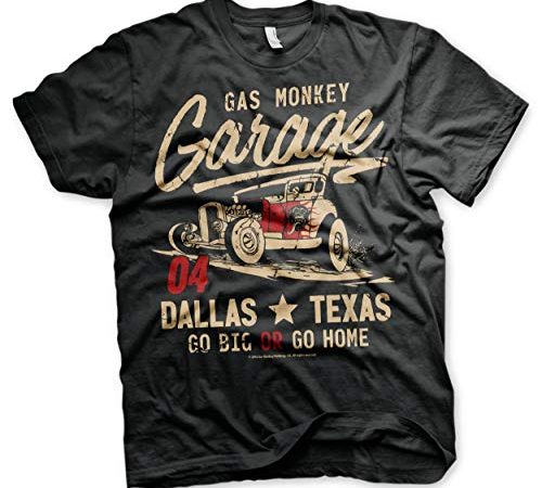 Shirtzshop - Maglietta Gas Monkey Garage Go Big Or Go Home, colore nero Nero XXL