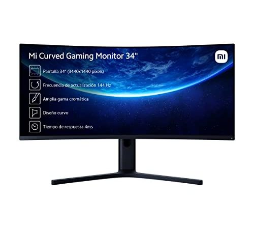 Xiaomi Mi Curved Gaming Monitor 34’’, QHD 3440 x 1440, AMD FreeSync, Refresh Rate 144 Hz, Tempo Risposta 4 ms, Luminosità 400 nit, Nero, Versione Italiana