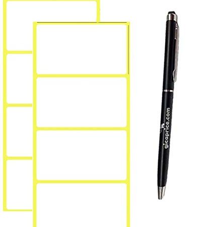 ETICHETTE ADESIVE BIANCHE PATINATE , ALTA QUALITA' , PER USO UFFICIO - SCUOLA - CUCINA - CONGELATORE - SPEDIZIONE + PENNA TOUCH OMAGGIO (200 ETICHETTE 100 X 50 mm + PENNA)