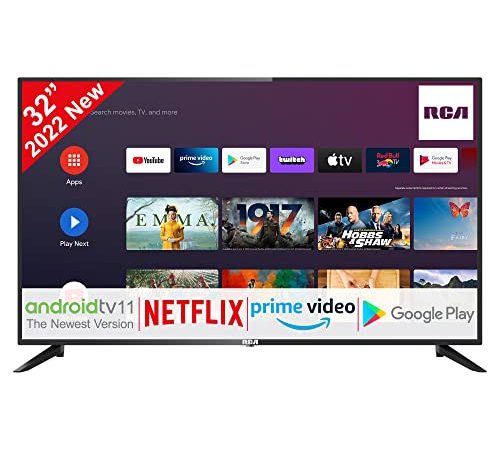 RCA RS32H3 Smart TV 32 pollici (80 cm) Android TV 11 con Google Assistant, Netflix, Chromecast, Prime Video, YouTube, Google Play Store, Disney+, BT remote, Wifi, Triple Tuner (DVB-C/T2/S2)