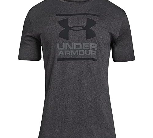 Under Armour UA GL Foundation Short Sleeve Tee, Maglietta a maniche corte Uomo, Grigio (Charcoal Medium Heather / Graphite / Black) , M
