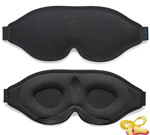 2022 Mascherina per Dormire Innovativa per Uomini e Donne, Mascherina per gli Occhi Progettata per Bloccare la Luce al 100%. Maschera per il Sonno, Pisolino, Meditazione, Viaggi