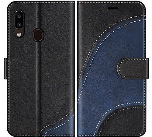 BoxTii Cover per Galaxy A20E, Custodia in PU Pelle Portafoglio per Samsung Galaxy A20E, Magnetica Cover a Libro con Slot per Schede, Nero